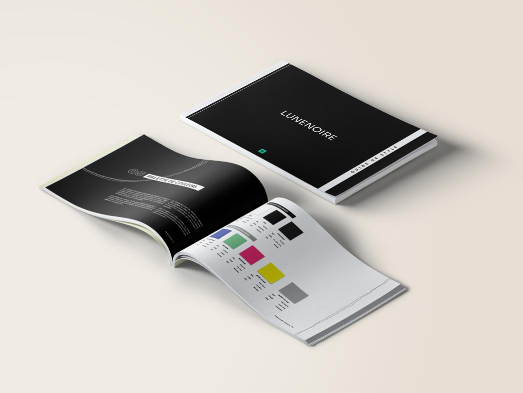 Guide de style, manuel pour directives graphique par Lunenoire Studio